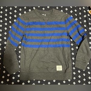 Gap kids Grey with blue stripes long sleeve shirt- size med
